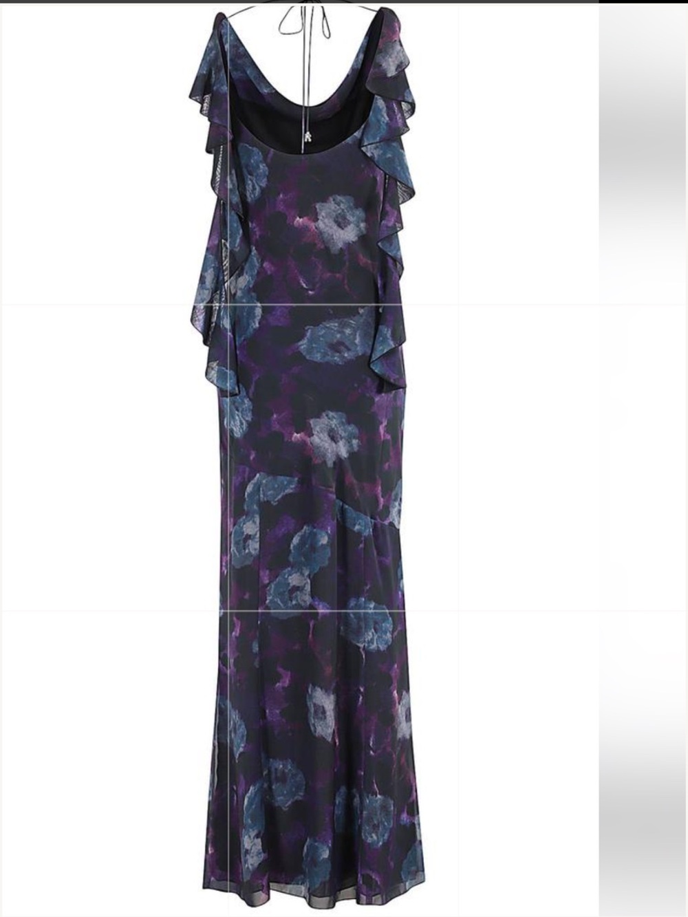 ROTATE Chiffon Maxi Ruffle Dress Sz: 4 - Picture 6 of 15